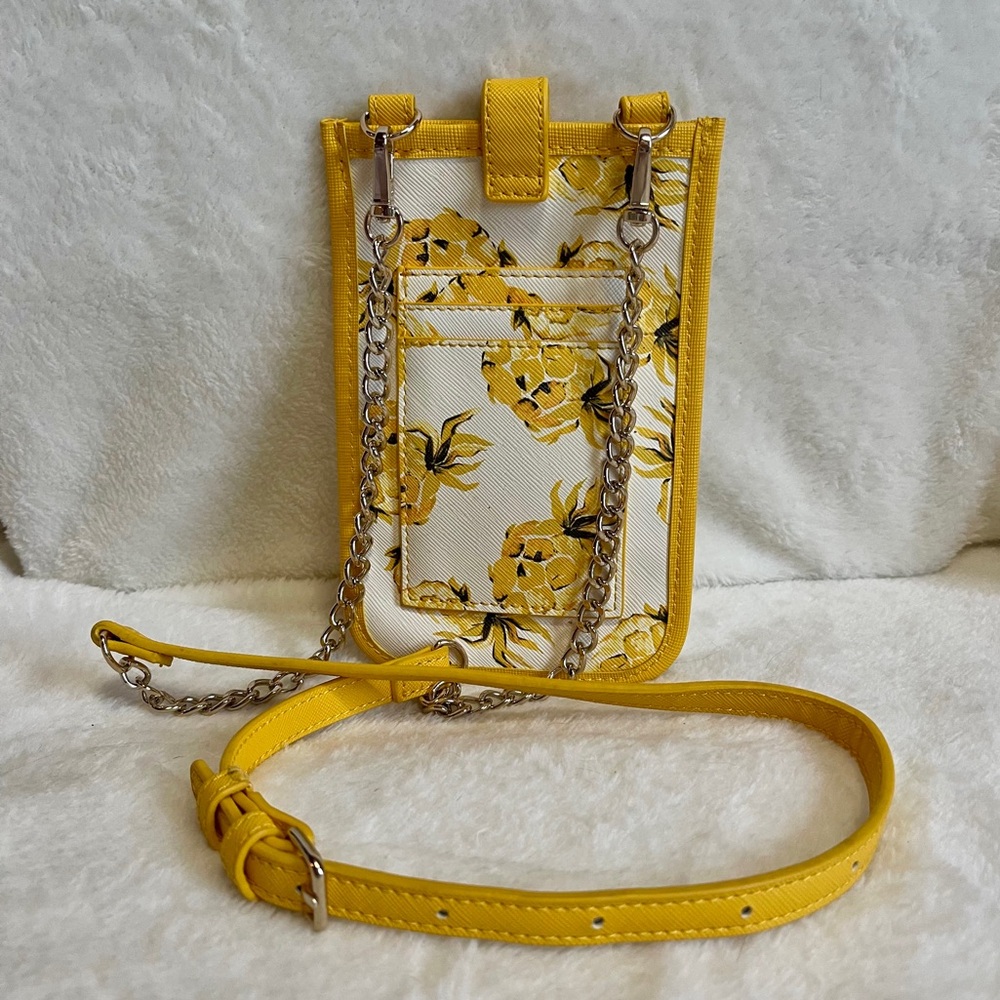 White House Black Market Mini White and Yellow Pineapple Crossbody Bag.